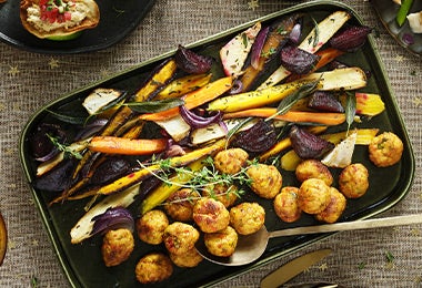 Bandeja para hornear papas y verduras