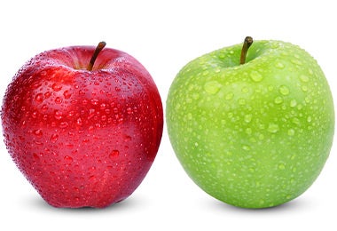 Manzana roja y verde que podría pelarse como las papas en espiral