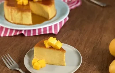 Flan de mango