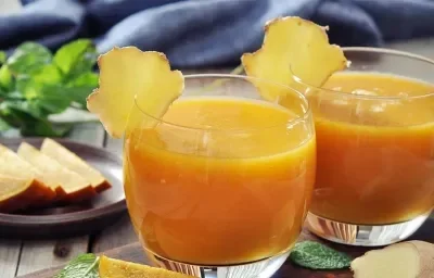 Receta fácil y rápida de batido de naranja, ahuyama y jengibre