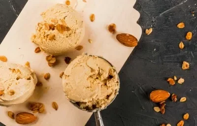 Receta de helado de yerbabuena y almendra