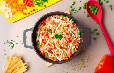 Receta fácil de arroz con pollo para el almuerzo