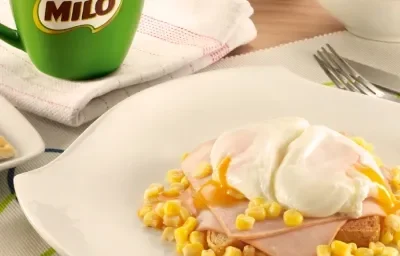 HUEVOS POCHADOS ACOMPAÑADOS CON MILO® CALIENTE