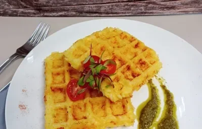 Waffles de arroz trasnochado