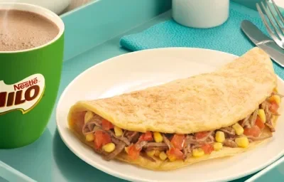 OMELETTE CALENDARIA ACOMPAÑADO CON MILO® CALIENTE