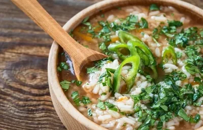 Sopa de costilla con cebada y ahuyama