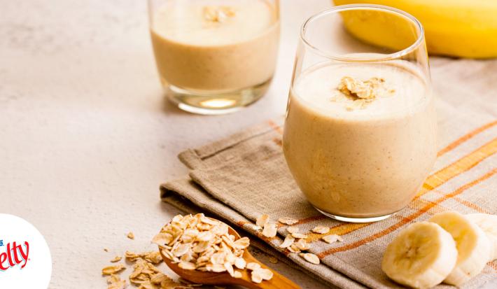 Batido de banano y avena