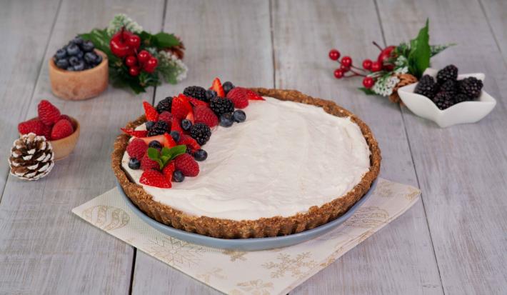 Tarta de queso con frutos rojos