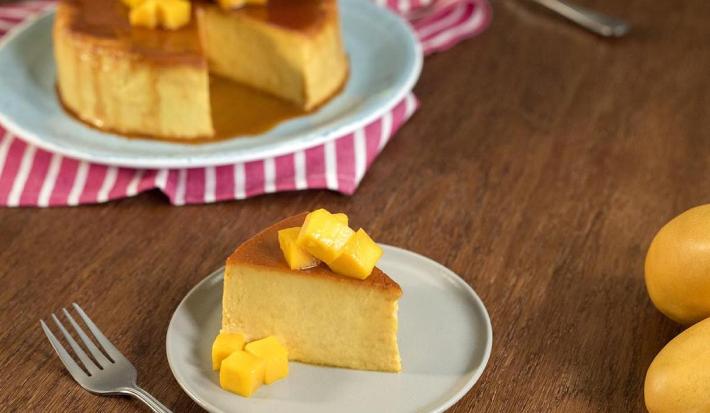 Flan de mango