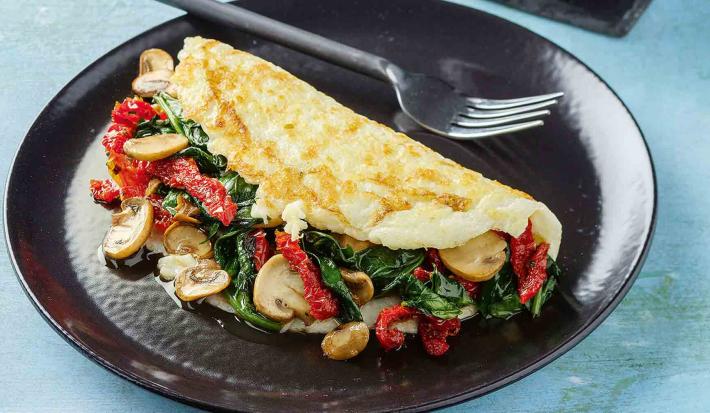 Omelette de claras con vegetales