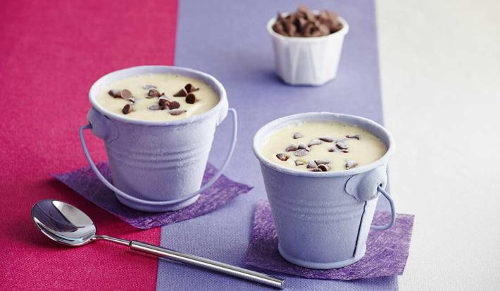 Helado de vainilla con chips de chocolate