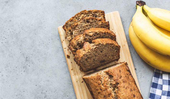 Receta de torta de banano marmolada