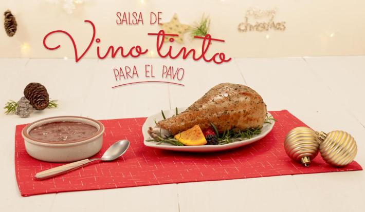 Salsa de vino tinto para pavo