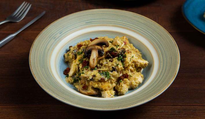 arroz cremoso con champiñones