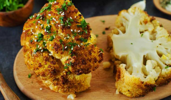 Receta fácil y rápida de coliflor apanado en avena